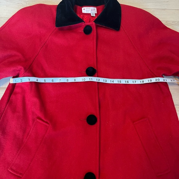 Vintage Appleseed Petite  Gorgeous Long  A-line Wool  Red Coat size 6 - Picture 13 of 14